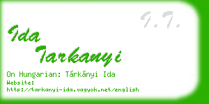 ida tarkanyi business card