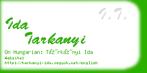 ida tarkanyi business card